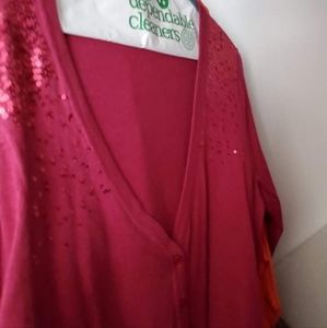 Sweater with Sequins in button down style size Medium New